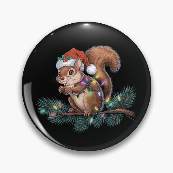 Item preview, Christmas Squirrel with Santa Hat and Holiday Lights designed and sold by love3617.