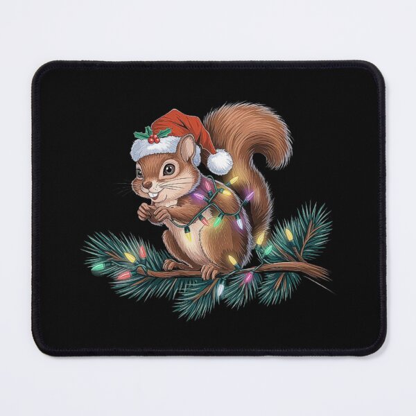 Item preview, Christmas Squirrel with Santa Hat and Holiday Lights designed and sold by love3617.