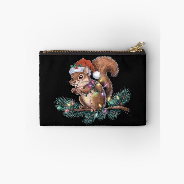 Item preview, Christmas Squirrel with Santa Hat and Holiday Lights designed and sold by love3617.