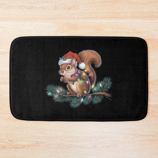 Item preview, Christmas Squirrel with Santa Hat and Holiday Lights designed and sold by love3617.