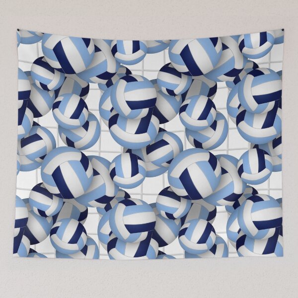 Item preview, Volleyballs and volleyball net pattern designed and sold by katzdzynes.