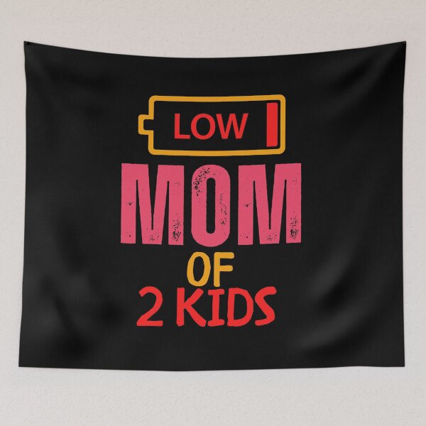 Item preview, Exhausted Mom of 2 Kids - Out of Battery Funny Quote Design designed and sold by Colorful-Garden.