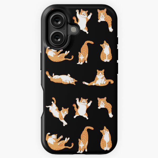 Vista previa del artículo con la obra «Lindo conjunto de gatos naranjas - Colección de posturas lindas», diseñado y vendido por patternjp.
