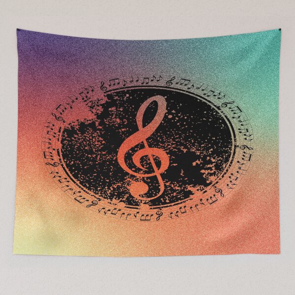 Item preview, Treble Clef & Music Notation Color Gradient designed and sold by BrightrDayMusicArt.