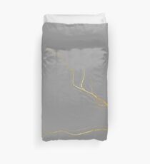 Kintsugi 3 #art #decor #buyart #japanese #gold #grey #kirovair #design Duvet Cover