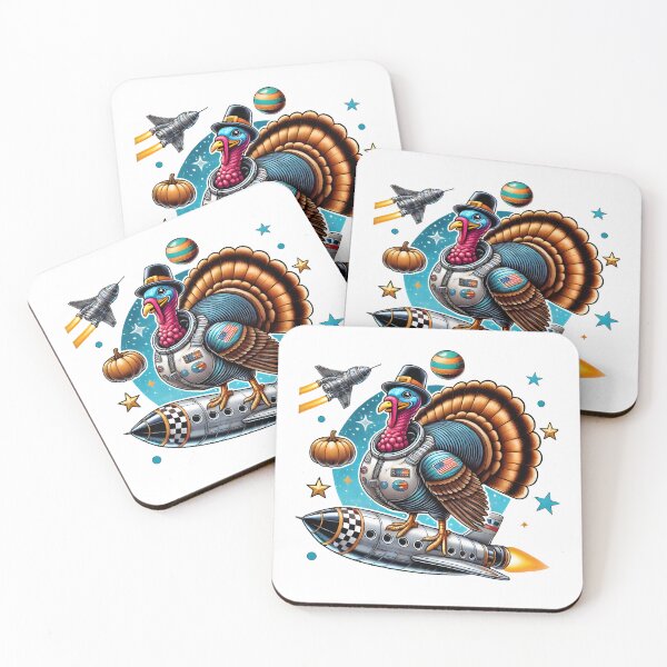 Item preview,  Funny Thanksgiving Turkey Monster Ship in Space Retro designed and sold by DrawHandArt.