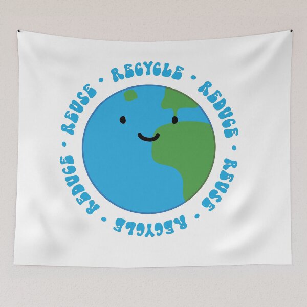 Item preview, Vintage Style Earth Illustration - Reduce, Reuse, Recycle Earth Day Environment Cleanup Shirt designed and sold by craftee.