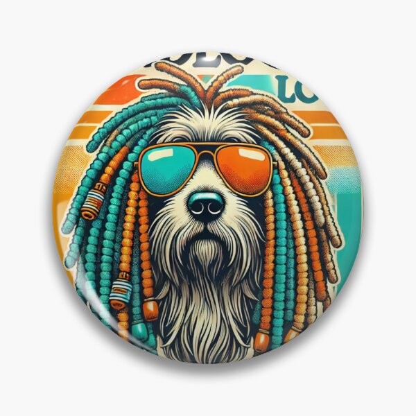 Item preview, Dreadlocked and Lovin' Retro Puli Dog - 70s Vibe Illustration designed and sold by ANIARTONLINE.