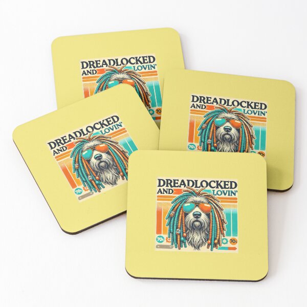 Item preview, Dreadlocked and Lovin' Retro Puli Dog - 70s Vibe Illustration designed and sold by ANIARTONLINE.