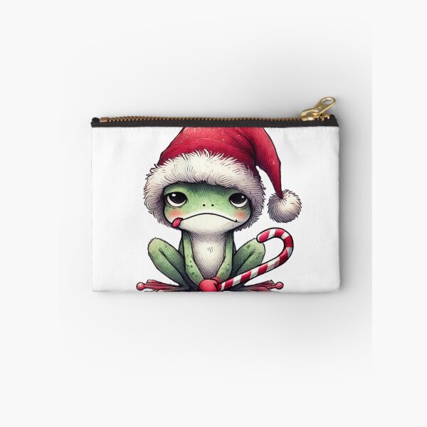 Item preview, Grumpy Christmas Frog with Candy Cane designed and sold by Sweetnotsour.