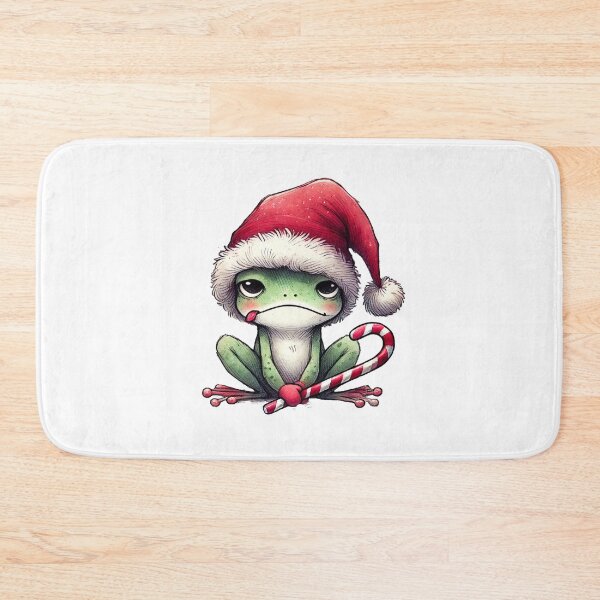 Item preview, Grumpy Christmas Frog with Candy Cane designed and sold by Sweetnotsour.