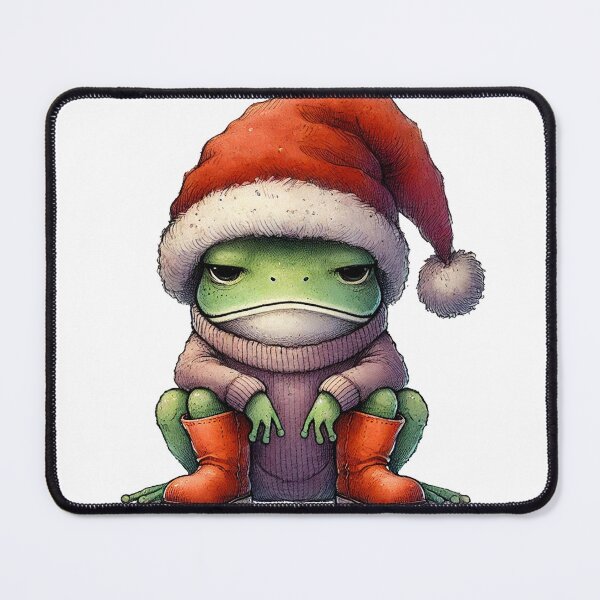 Item preview, Grumpy Christmas Frog in Cozy Sweater and Boots designed and sold by Sweetnotsour.