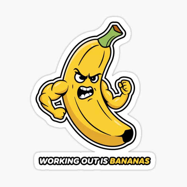 Item preview, Working Out is Bananas: Flexing Banana Character designed and sold by MonkiFlipp.
