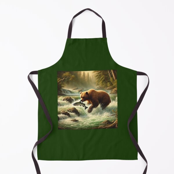 Item preview, Rustic Grizzly Bear Fishing : Captivating River Scene designed and sold by mustardseed-410.