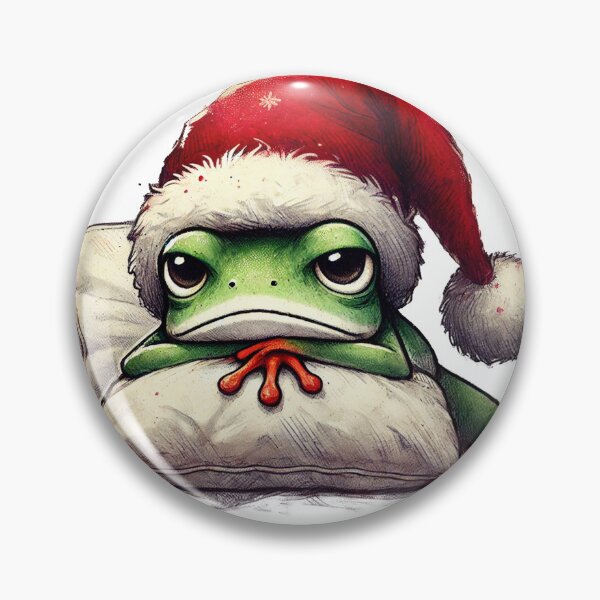 Item preview, Sleepy Christmas Frog with Santa Hat designed and sold by Sweetnotsour.