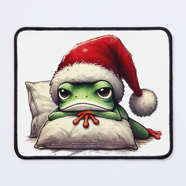 Item preview, Sleepy Christmas Frog with Santa Hat designed and sold by Sweetnotsour.