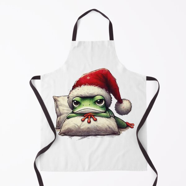 Item preview, Sleepy Christmas Frog with Santa Hat designed and sold by Sweetnotsour.