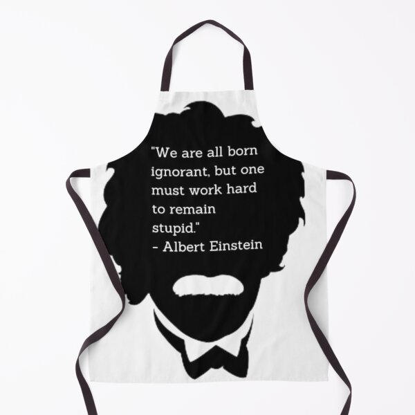 Item preview, Albert Einstein Quote – "We Are All Born Ignorant" Inspirational Silhouette Sticker & T-Shirt designed and sold by MarkLines.