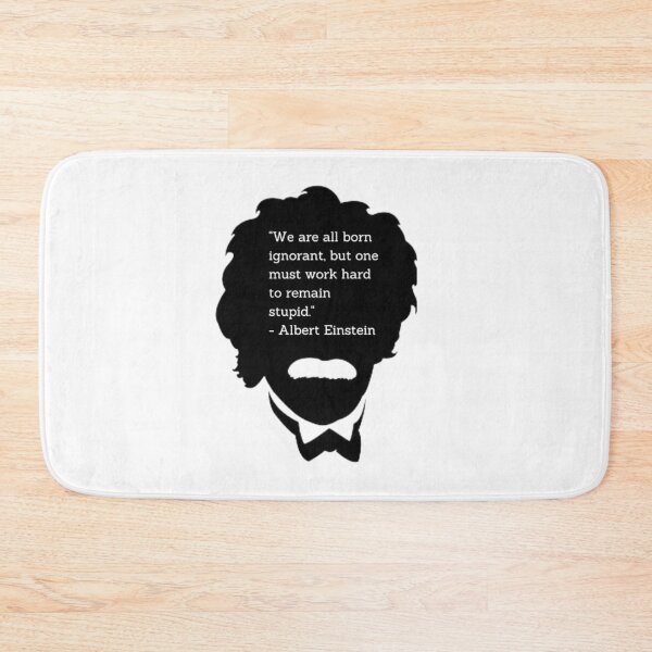 Item preview, Albert Einstein Quote – "We Are All Born Ignorant" Inspirational Silhouette Sticker & T-Shirt designed and sold by MarkLines.