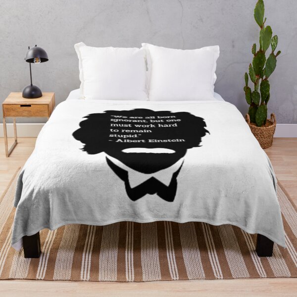 Item preview, Albert Einstein Quote – "We Are All Born Ignorant" Inspirational Silhouette Sticker & T-Shirt designed and sold by MarkLines.