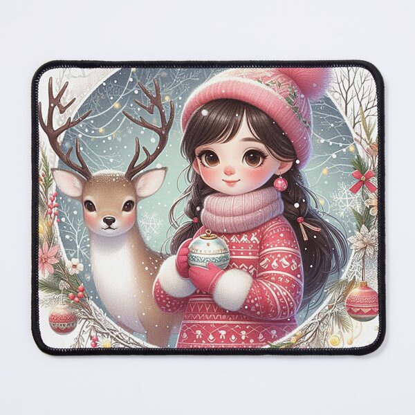 Item preview, Christmas Spirit: Girl Spreading Holiday Cheer designed and sold by Emilyprintart.