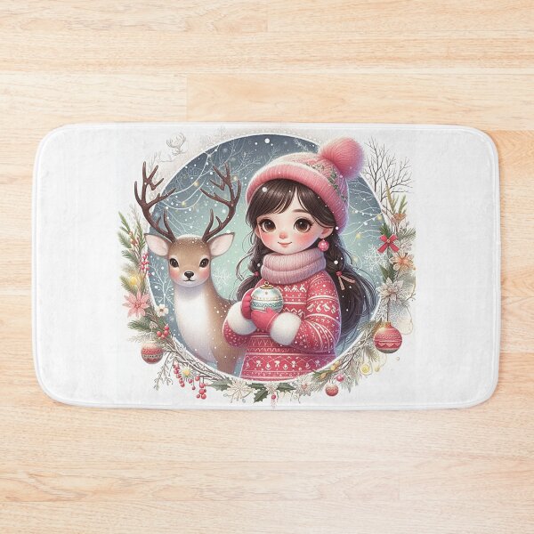 Item preview, Christmas Spirit: Girl Spreading Holiday Cheer designed and sold by Emilyprintart.