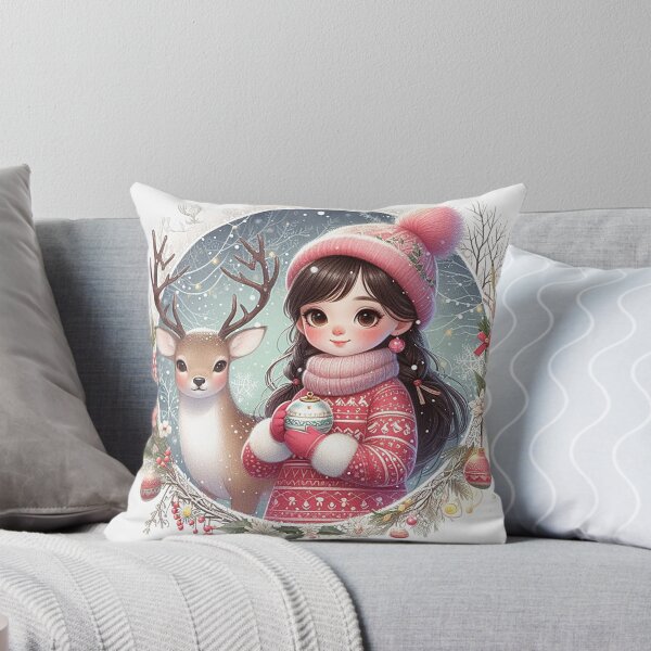 Item preview, Christmas Spirit: Girl Spreading Holiday Cheer designed and sold by Emilyprintart.