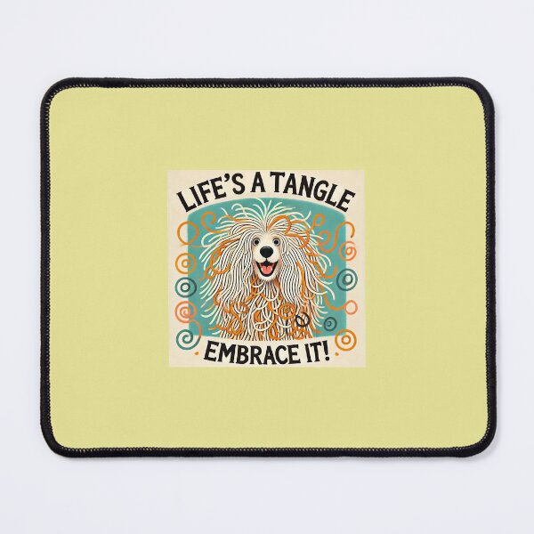 Item preview, Life's a Tangle, Embrace It! - Whimsical Puli Dog Illustration designed and sold by ANIARTONLINE.