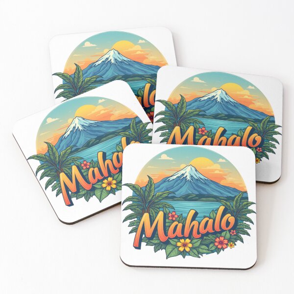 Item preview, Mahalo Hawaiian Sunset Illustration designed and sold by maritas22.