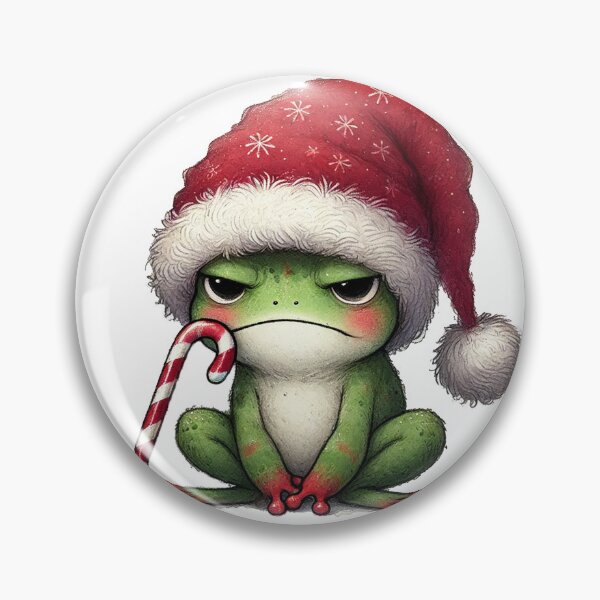 Item preview, Grumpy Christmas Frog Holding Candy Cane designed and sold by Sweetnotsour.
