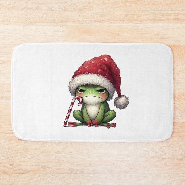Item preview, Grumpy Christmas Frog Holding Candy Cane designed and sold by Sweetnotsour.