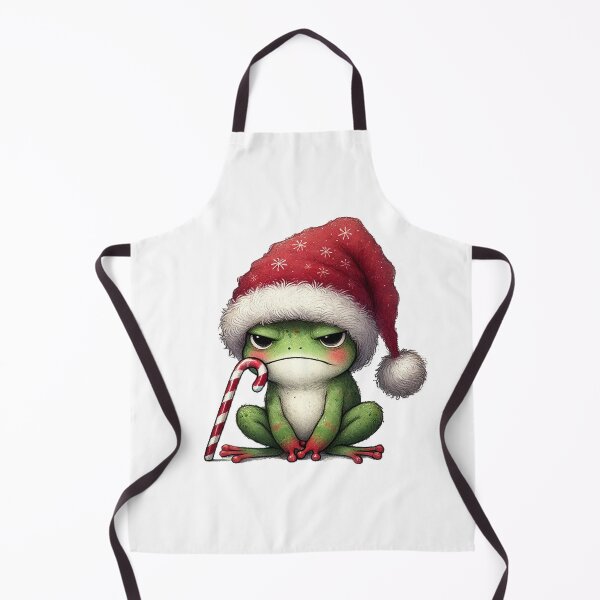 Item preview, Grumpy Christmas Frog Holding Candy Cane designed and sold by Sweetnotsour.