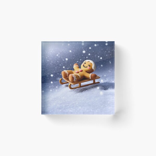 Item preview, CUTE FUNNY SLED SNOW GINGERBREAD MAN  designed and sold by Arts4U.