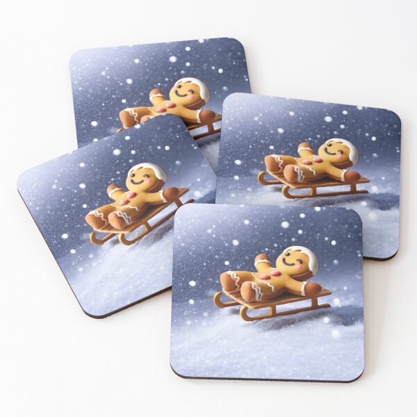 Item preview, CUTE FUNNY SLED SNOW GINGERBREAD MAN  designed and sold by Arts4U.