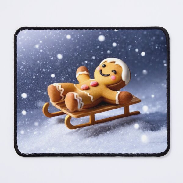 Item preview, CUTE FUNNY SLED SNOW GINGERBREAD MAN designed and sold by Arts4U.