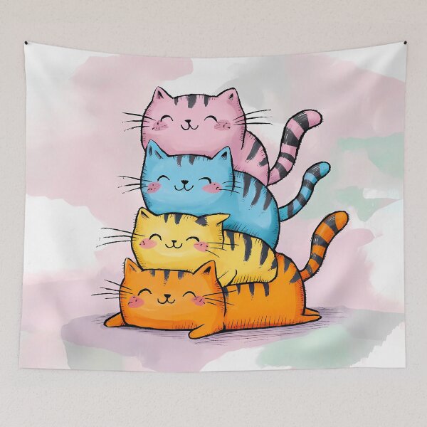 Item preview, Pyramid of Happy Cats: A Tower of Feline Joy designed and sold by Timegraf.