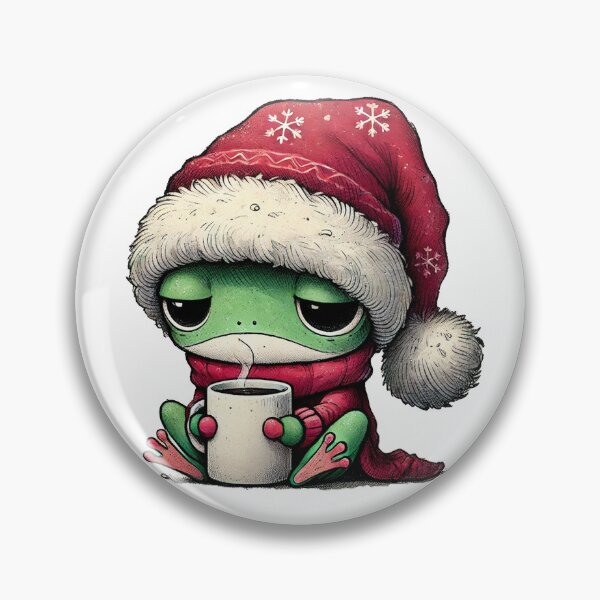 Item preview, Sleepy Christmas Frog with Hot Cocoa designed and sold by Sweetnotsour.