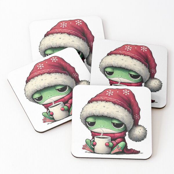 Item preview, Sleepy Christmas Frog with Hot Cocoa designed and sold by Sweetnotsour.