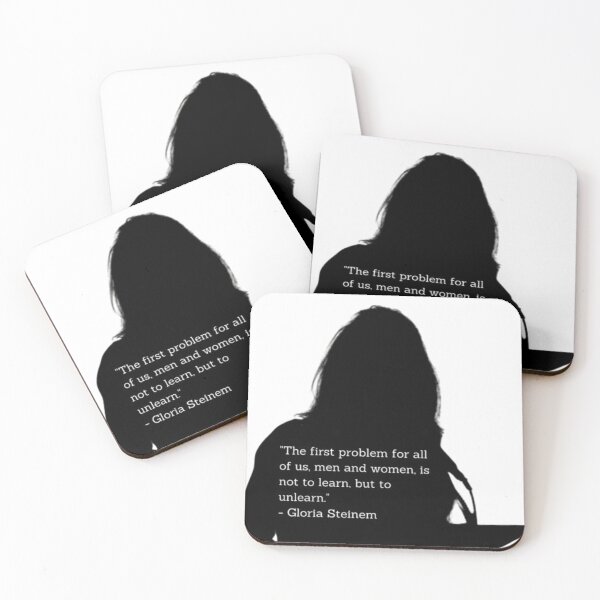 Item preview, Gloria Steinem Quote – "The First Problem Is Not to Learn, But to Unlearn" Feminist Silhouette Sticker & T-Shirt designed and sold by MarkLines.