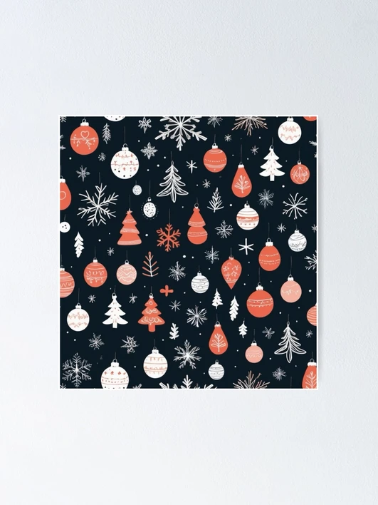 Thumbnail 1 of 3, Poster, Christmas Pattern designed and sold by Rabanico.