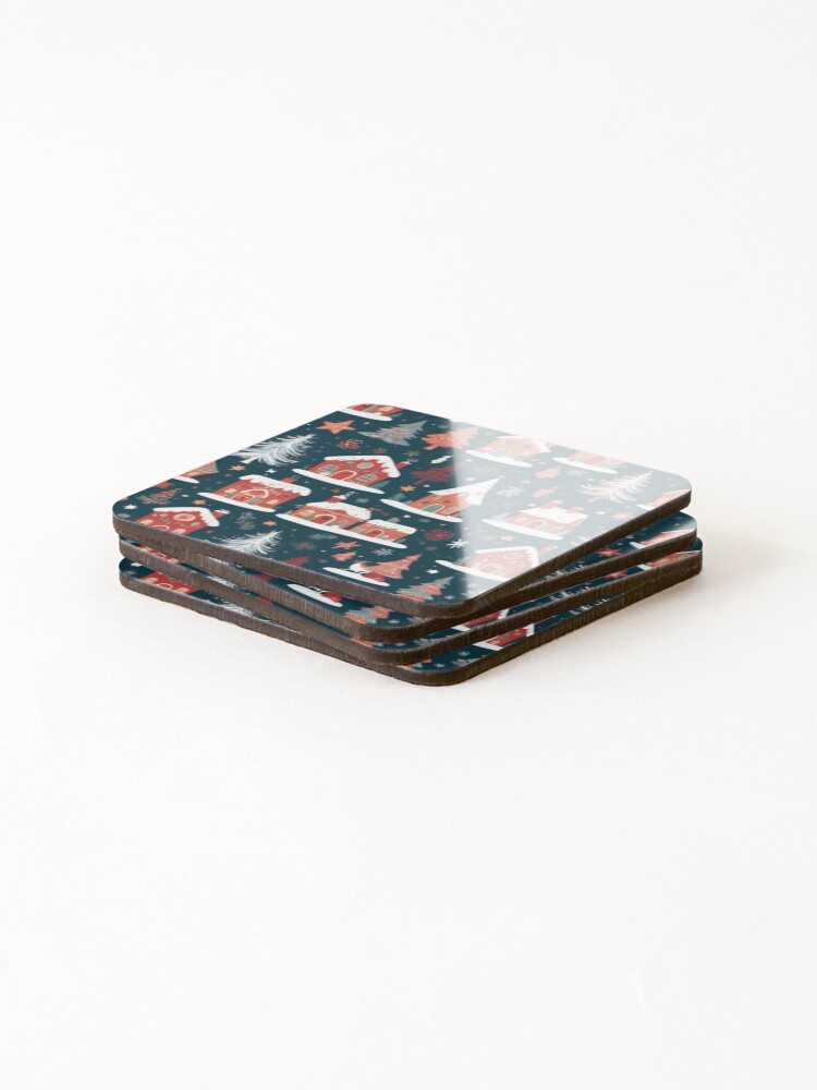 Thumbnail 4 of 5, Coasters (Set of 4), Christmas Pattern designed and sold by Rabanico.