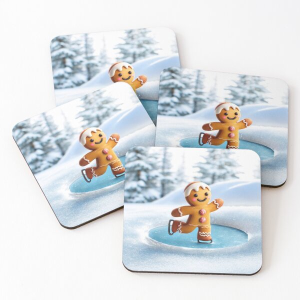 Item preview, CUTE FUN CHRISTMAS GINGERBREAD COOKIE MAN ICE SKATING WINTER SNOW designed and sold by Arts4U.