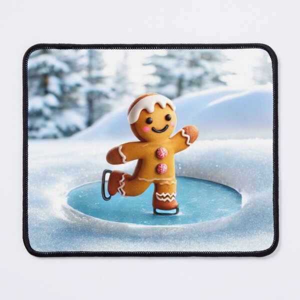 Item preview, CUTE FUN CHRISTMAS GINGERBREAD COOKIE MAN ICE SKATING WINTER SNOW designed and sold by Arts4U.