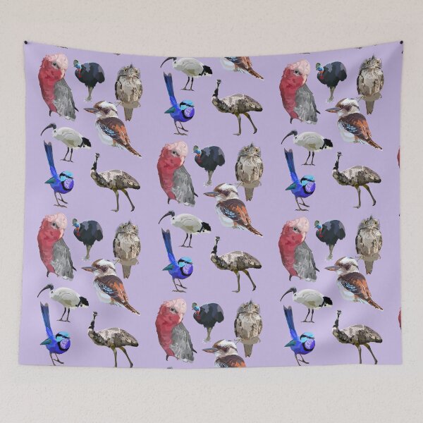 Item preview, A is for Australian Bird,Australian Birds Artwork – Colorful Native Birds Illustration Featuring Galah, Ibis, Fairywren, Kookaburra, and Emu designed and sold by PrettylittlepastelUk.