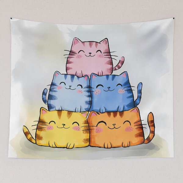 Item preview, Pyramid of Happy Cats: A Tower of Feline Joy designed and sold by Timegraf.