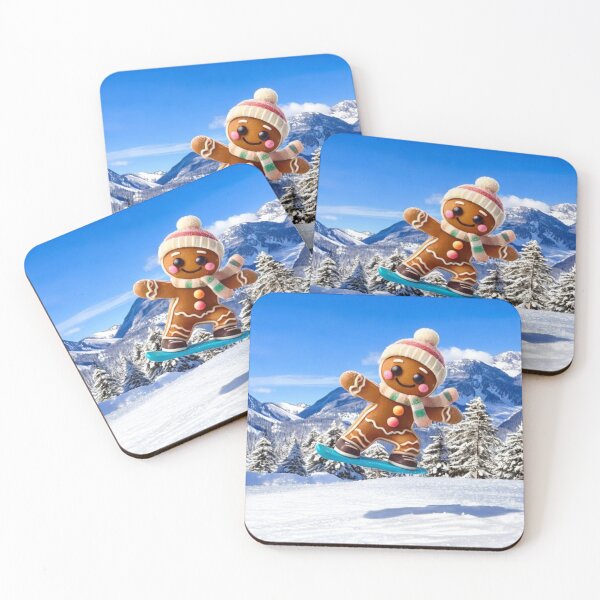 Item preview, COOKIE GINGERBREAD MAN IN THE SNOW WINTER SNOWBOARDING designed and sold by Arts4U.