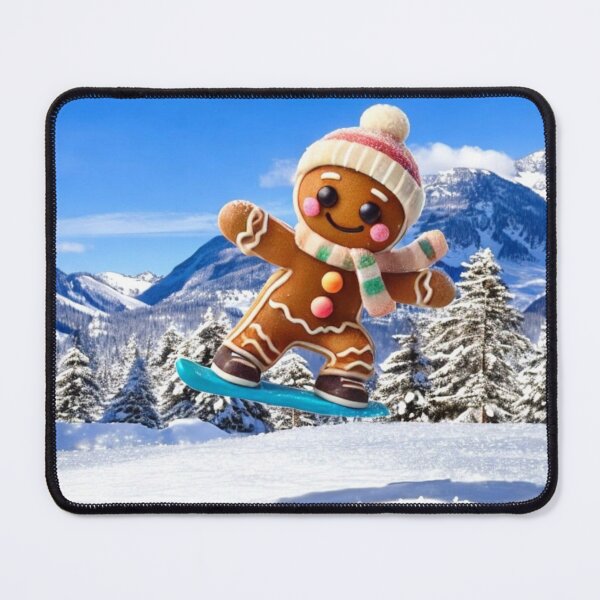 Item preview, COOKIE GINGERBREAD MAN IN THE SNOW WINTER SNOWBOARDING designed and sold by Arts4U.