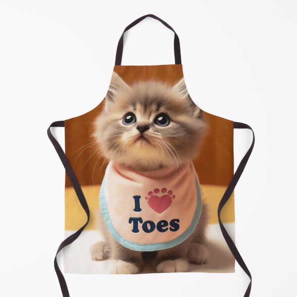Item preview, Kitten wearing bib with I Love Toes designed and sold by Outlandishrob.