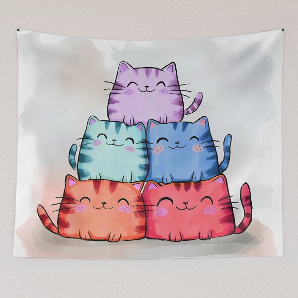 Item preview, Pyramid of Happy Cats: A Tower of Feline Joy designed and sold by Timegraf.