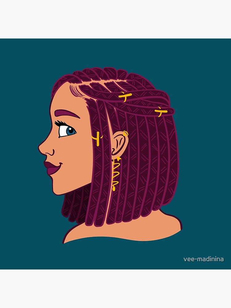 Thumbnail 2 of 2, Tote Bag, Stylish black woman with box braids designed and sold by vee-madinina.
